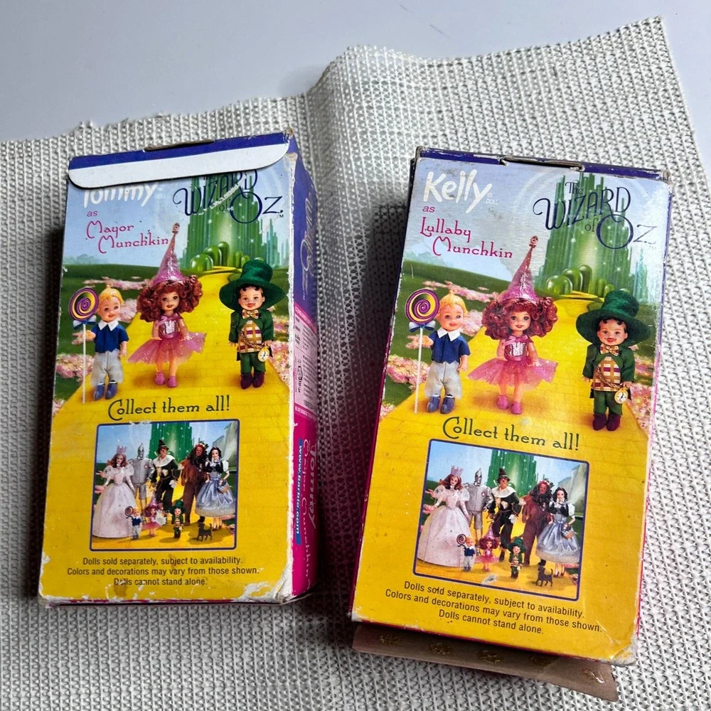 Mattel Wizard of Oz Kelly Tommy Lullaby Mayor Munchkin Doll Set 1999 25817 25821